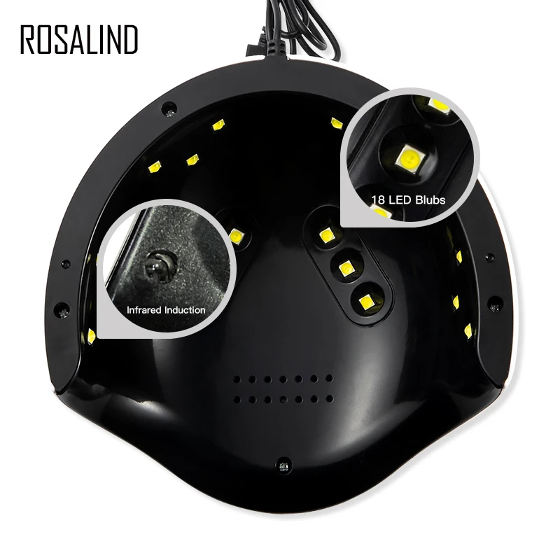 ROSALIND Gel Nail Dryer 18 Leds Lamp 36W UV Sensor 30/60/99s Timer Quick Dry Nail Gel Lamp For Drying Nails Auto Sensor Tools