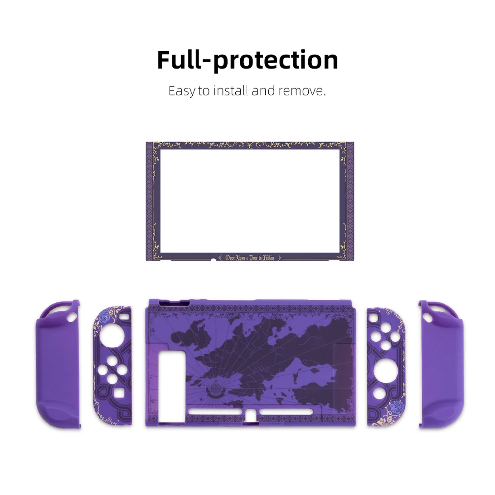 

Case For NS Cool Purple Fire Theme Hard Full Cover Back Girp Shell For Nintend Switch Game Accessories