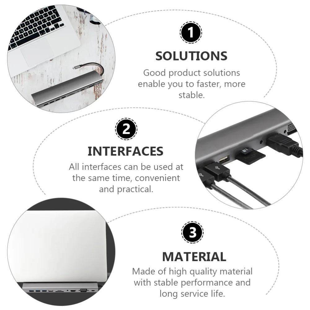 

Aluminium Alloy Computer Hub Docking Station Laptop Type Docking Station