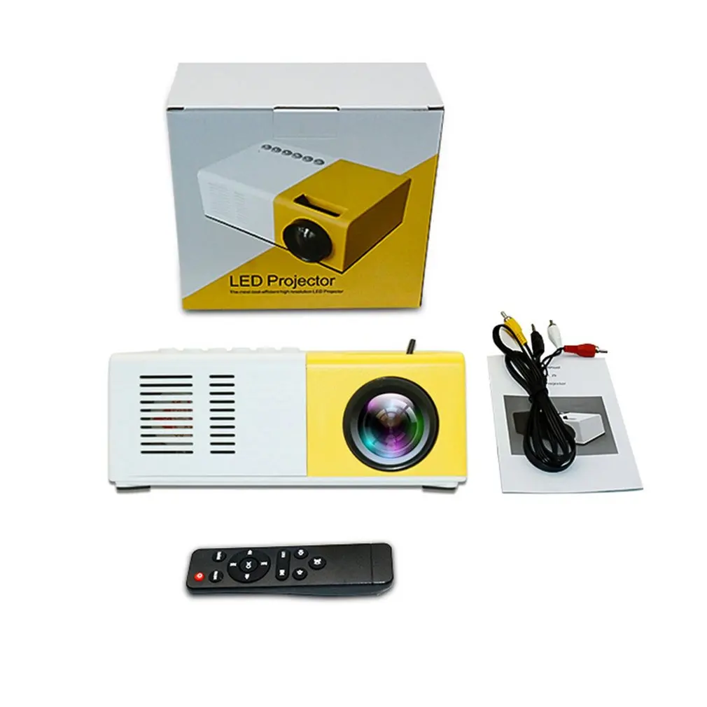 Портативный проектор 3D HD светодиодный домашний кинотеатр 1080p HDMI USB аудио Yg300 Мини