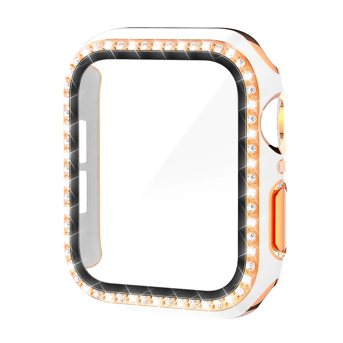 

Diamond 6D Dazzling Carving PC Double Row Diamond Tempered Glass Case for Apple Watch Series 38MM 42MM For IWatch 5 4 40mm 44mm