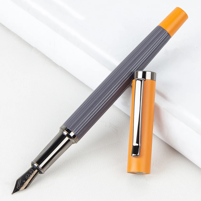 

Модная дизайнерская Роскошная металлическая чернильная авторучка, Мужская ручка для письма, школьные ручки для письма, прочная чернильная ...