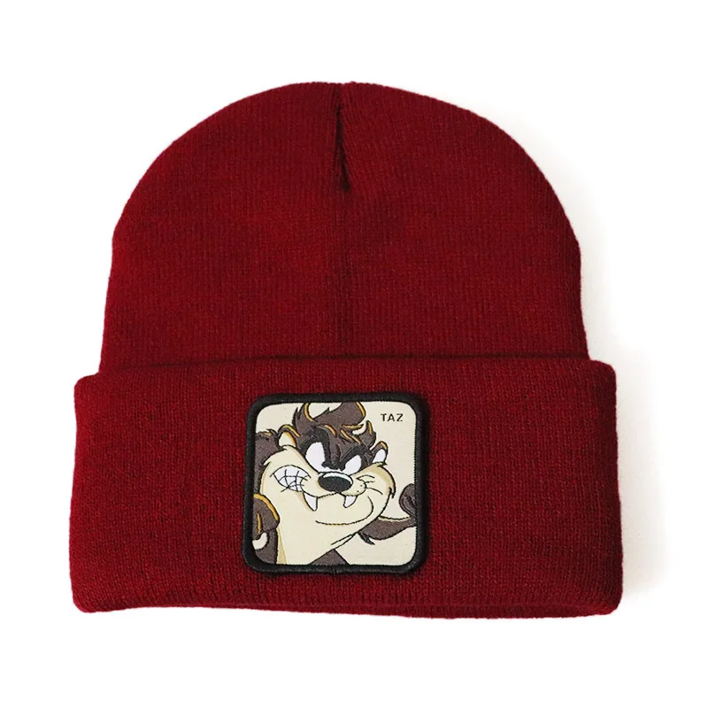 2019 new cartoon TAZ Mania acrylic knitted winter hat cuffed thick warm cool skullies beanies | Аксессуары для одежды