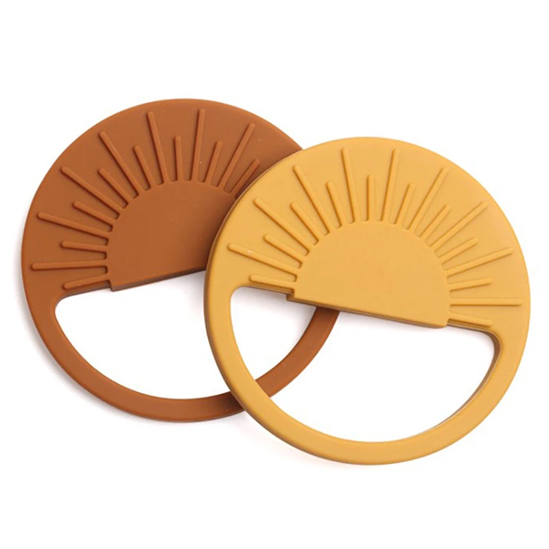 Mordedores de silicona sin BPA, mordedores de silicona comestibles, estilo solar, juguetes para beb&eacute;s, 1 ud.-4