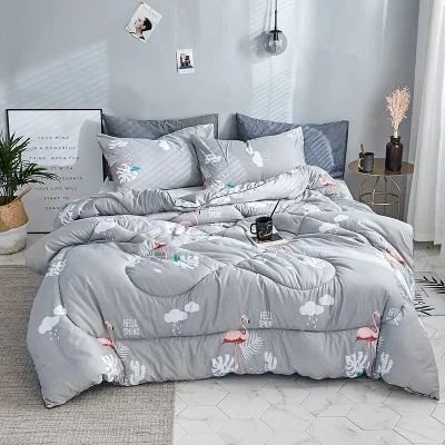 

2021 New Winter Comforter Bird Thicken Quilted Quilts Home Bedding Duvet Printed Edredom Keep Warm With Filling Pastoral Style