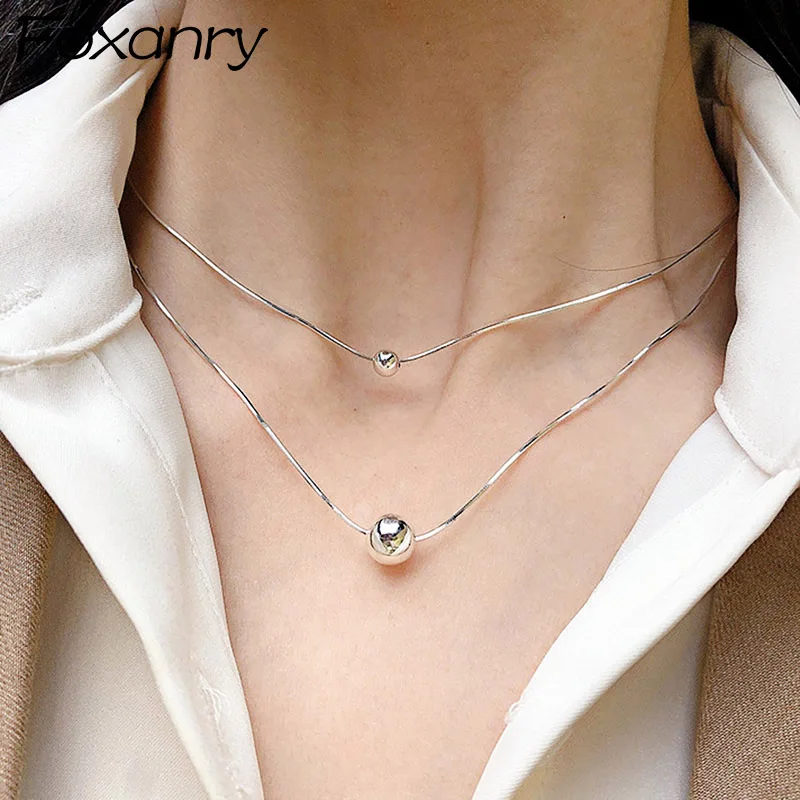 Женское Ожерелье Foxanry минималистичное ожерелье с подвеской из бисера