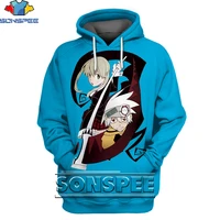 sonspee passionate anime soul eater funny hoodie 3d printing men womens autumn essentials clothes fashion oversize man kids top