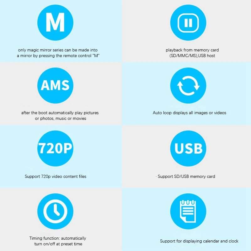 

Digital Photo Frame with Bluetooth 720P HD Electronic Album 16:9 Digital Electronic Video MP4 Player with Remote EU Plug