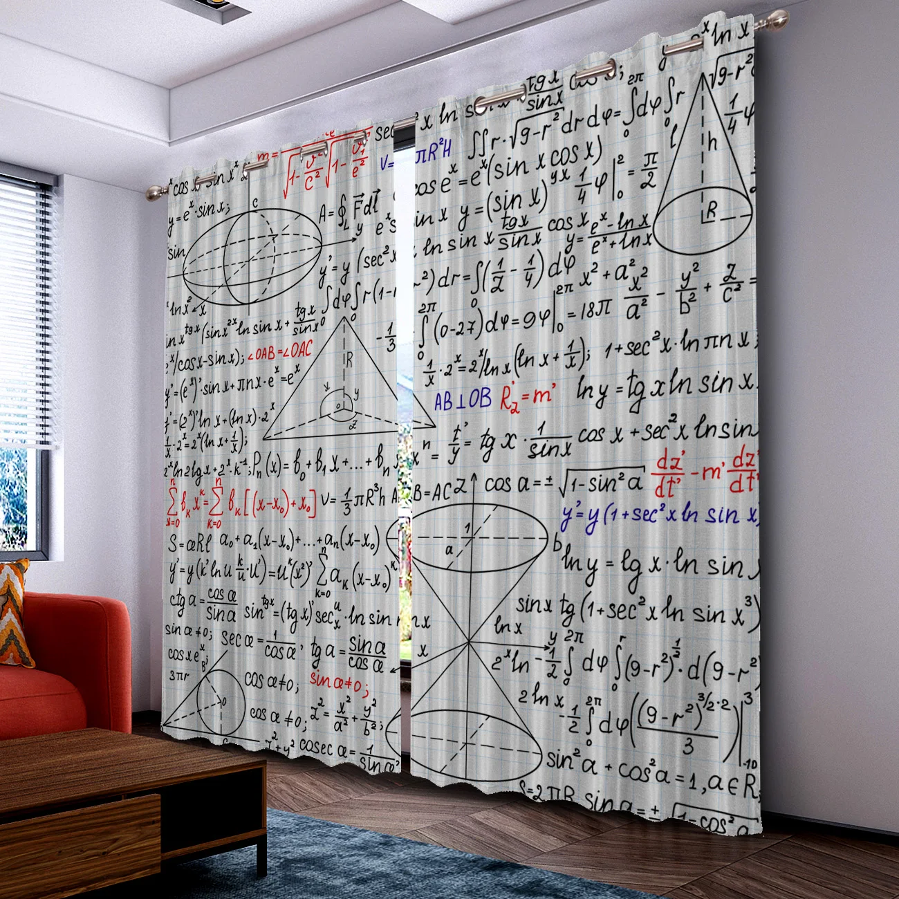 Calculation Formula Mathematics Symbol Curtains Large Window Living Room High Blackout Curtain | Дом и сад