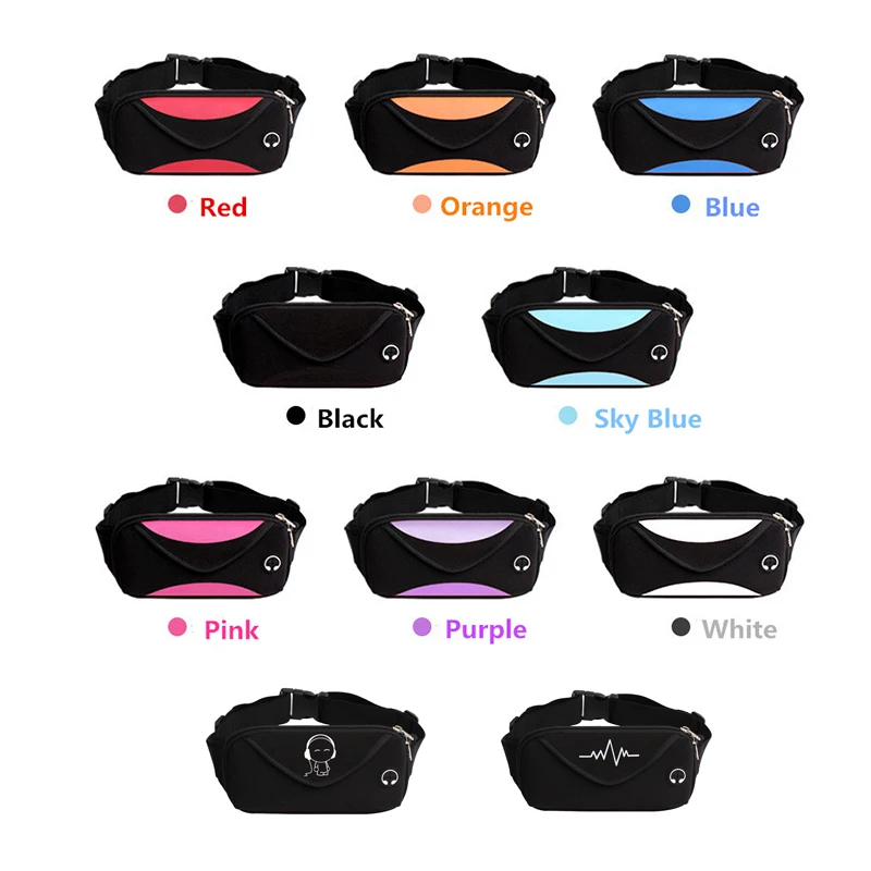 Men Printed Waist Bags Women Casual Fashion Travelling Belt Bag Fanny Waistbag Mobile Phone Biking Unisex Waist Pack Bum Bag