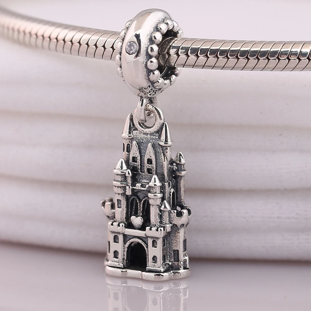 

Regal Castle Dangle Charm Beads 100% Real 925 Sterling Silver Regal Castle Charm Beads Fit Brand Bracelet Diy Jewelry