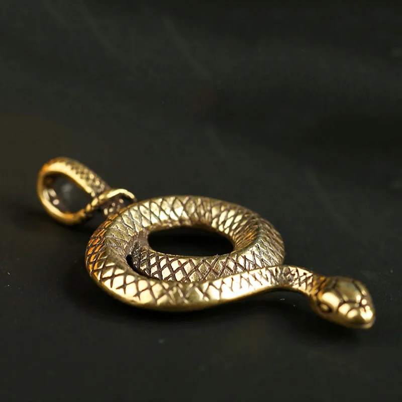 Винтажный брелок ручной работы из латуни Zoadic змея Висячие Подвески аксессуары