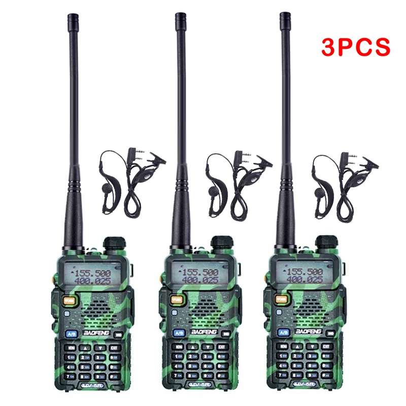 UV5R-Green-3pc 3 шт. Baofeng BF-UV5R Любительское радио портативная рация Pofung UV-5R 5 Вт VHF/UHF радио двухдиапазонное двухстороннее радио UV 5r CB радио - Цвет: UV5R-Green-3pc