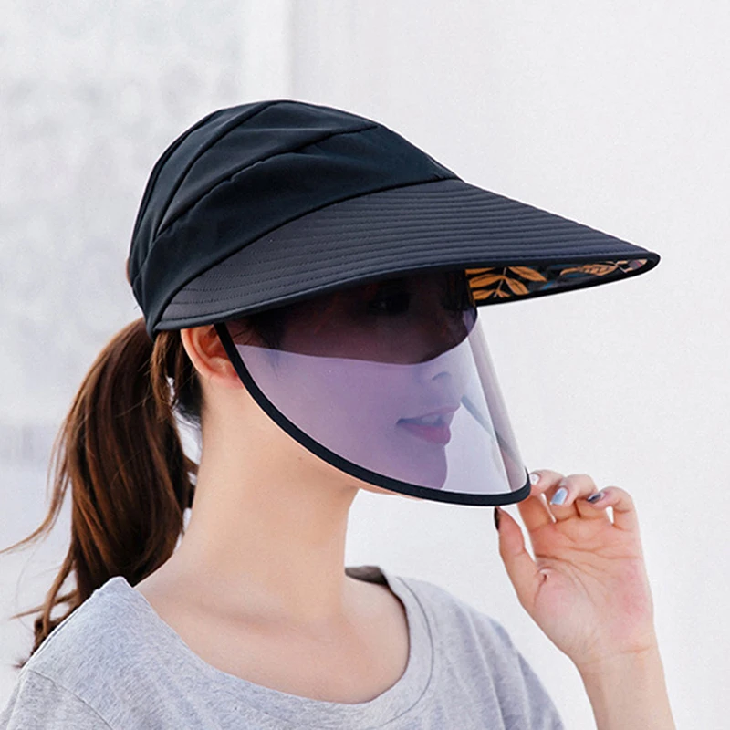 

Summer Sun Protection Ultraviolet Polarized Sun Visor Hats For Women Outdoor Travel Fishing Biking Cover Face Sun Hat Cap