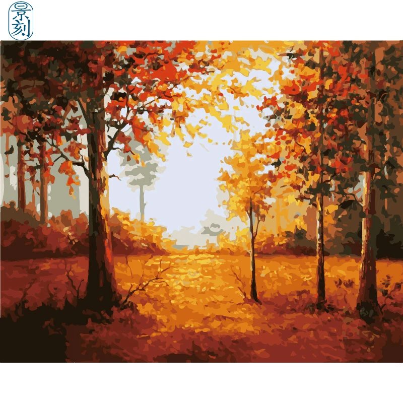 Цвет дерева. 40x50 см, живопись по номерам, сделай сам, настенное искусство, украшение гостиной, пейзаж, фигура, животное, цветок, мультфильм