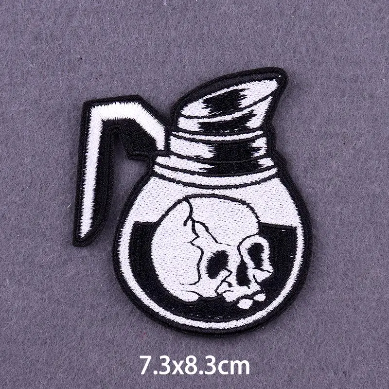 Нашивки с вышивкой черепа в стиле панк-ФК | Дом и сад