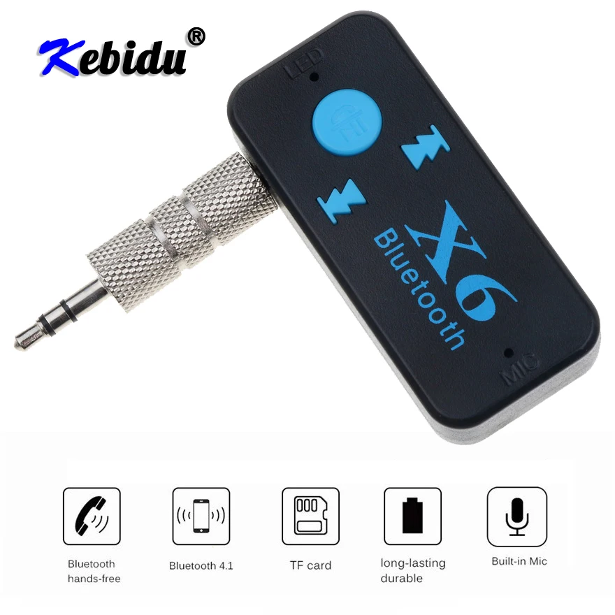 Приемник Bluetooth 4 1 Kebidu X6 3 5 мм AUX автомобильная стереосистема аудио музыка с