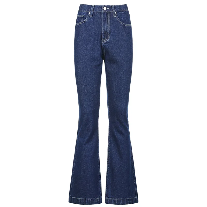 

Y Demo Streetwear Vintage Jeans Women Casual Retro High Waist Flare Denim Pants Jeans Female 2021 Spring Fashion