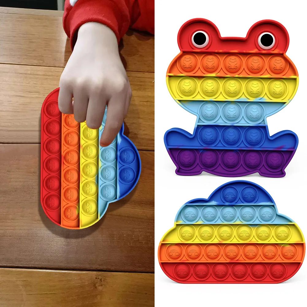 

Push Pops Bubble Sensory Toy Frog/Cloud Shape Autism Needs Squishy Stress Reliever Toys Adult Kid Anti-stress Pops It Fidgt