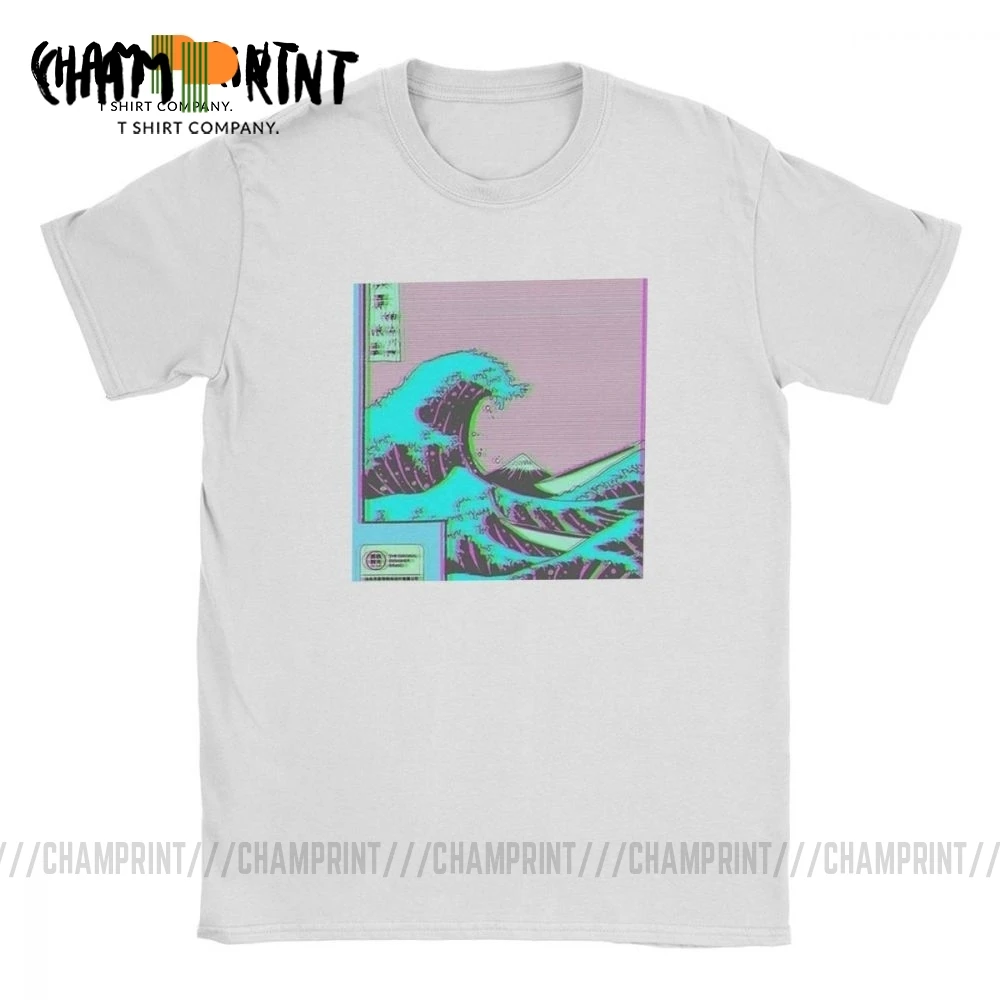The Great Wave Off Vaporwave Kanagawa Мужская футболка винтажные футболки из чистого хлопка с