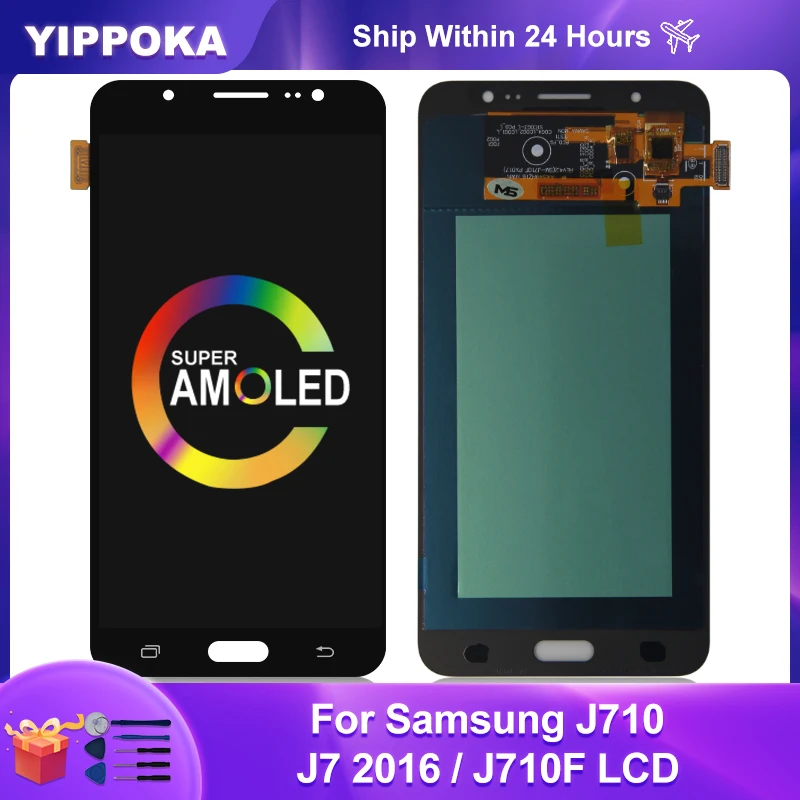 

Super AMOLED For Samsung Galaxy J7 2016 Display J710 LCD Touch Screen Digitizer Display J710FN J710F J710M J710G Assembly Parts