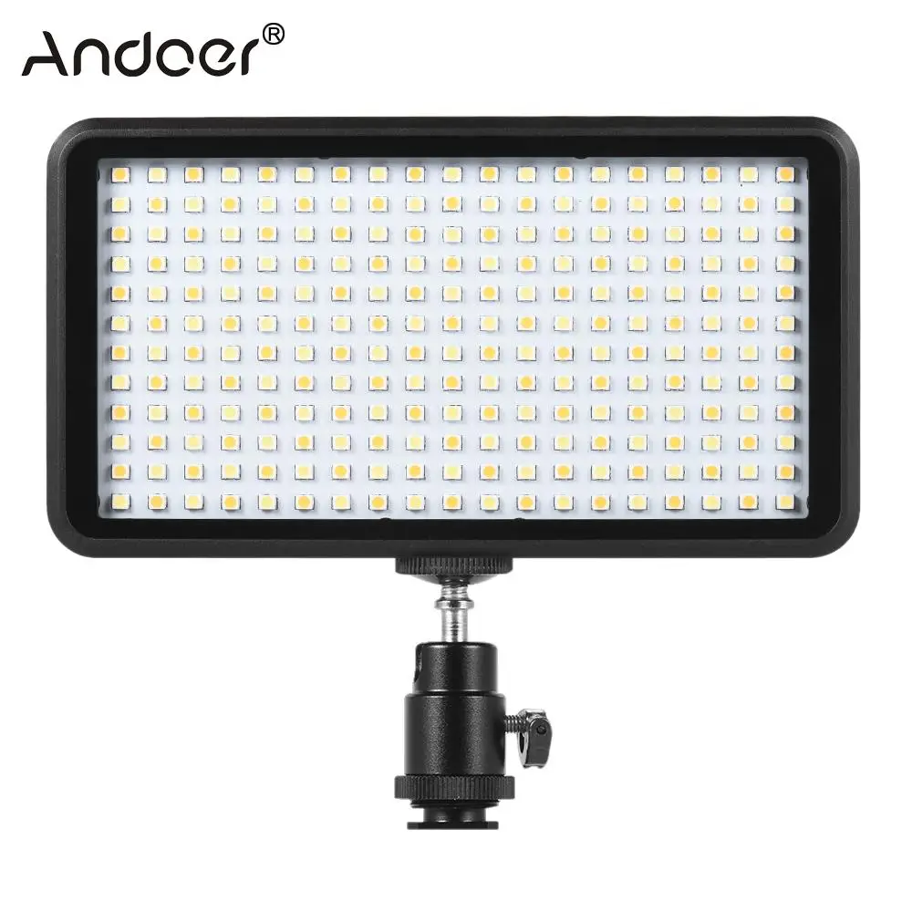 

Andoer Studio Video Photo LED Video Light Panel Lamp 3200K/6000K 20W 228pcs Beads for Canon Nikon DSLR Camera DV Camcorder