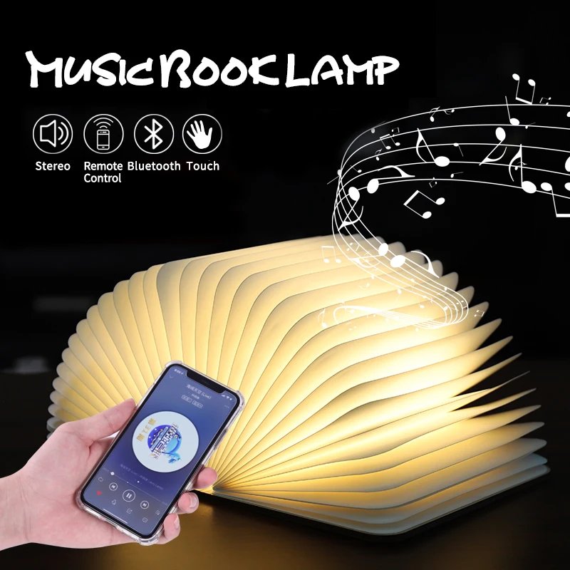 

Tubeshine Folding Colorful Book Night Light, Portable Wireless Bluetooth Stereo Speakers, Ideal for Home Bedroom Bar