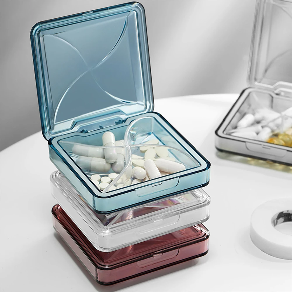 

4 Grid Plastic Pill Cases Travel Storage Box Organizer Dispenser for Tablets Removable Organizer for Medicines Jewelry Container