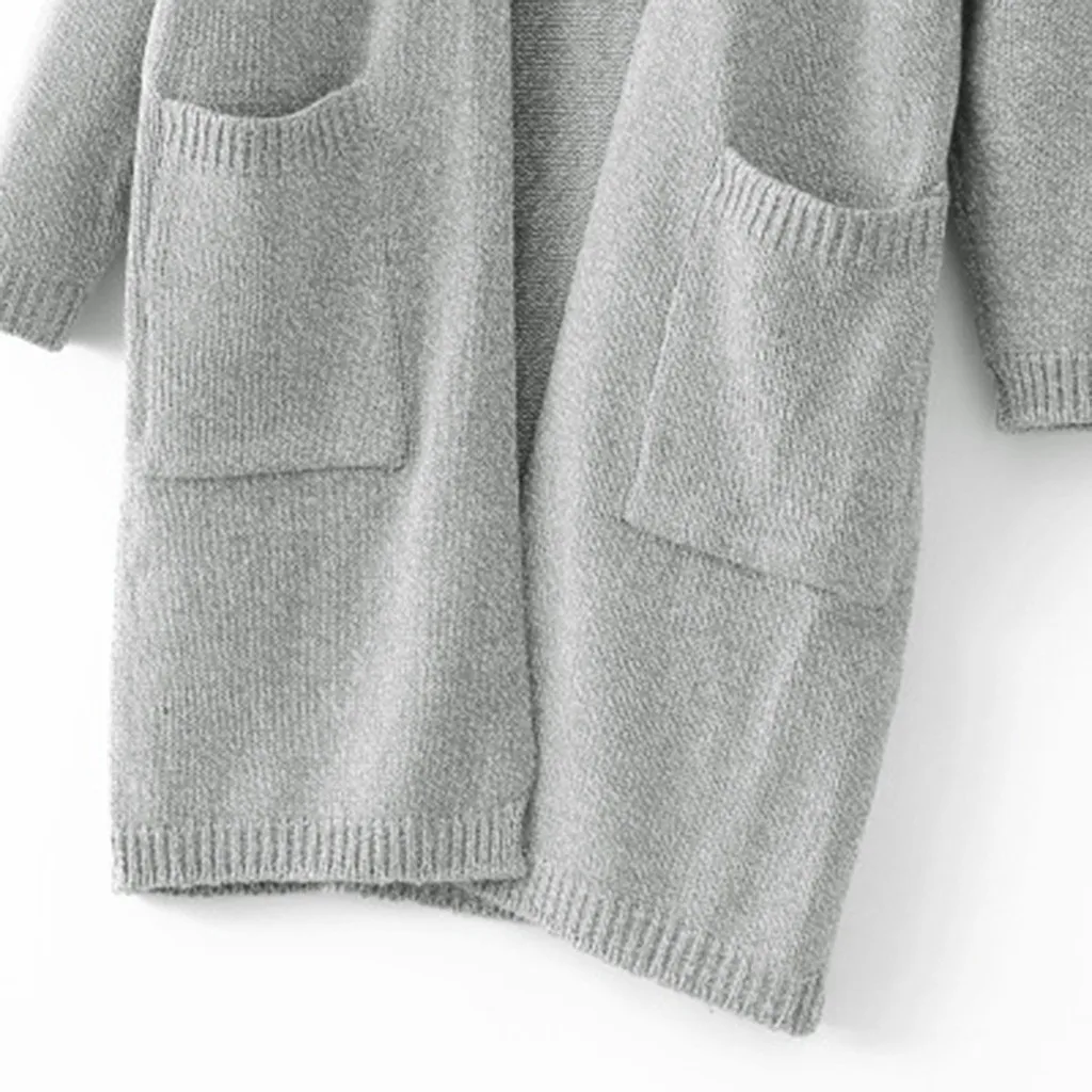 Женский теплый шерстяной кардиган Chamsgend большие размеры однотонный модный