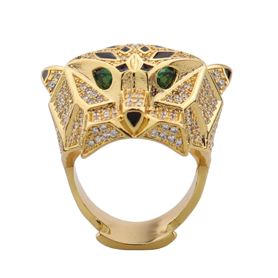 

Classic animal shape ring tiger head ring full of zircon Party Wedding Gift Jewelry R2568
