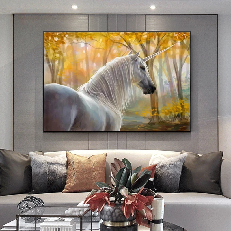Современный постер с изображением животных лошади Картина на холсте постеры