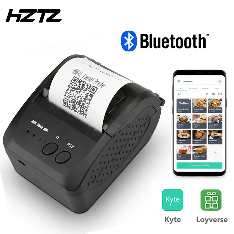 Портативный Bluetooth Термальный чековый принтер мини 58 мм Принтер POS Чековая машина для мобильного телефона windows
