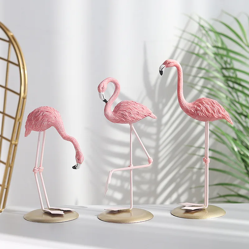 Nordic Creative Resin Crafts Flamingo Decoration Home Living Room Desk Wine Cabinet | Дом и сад