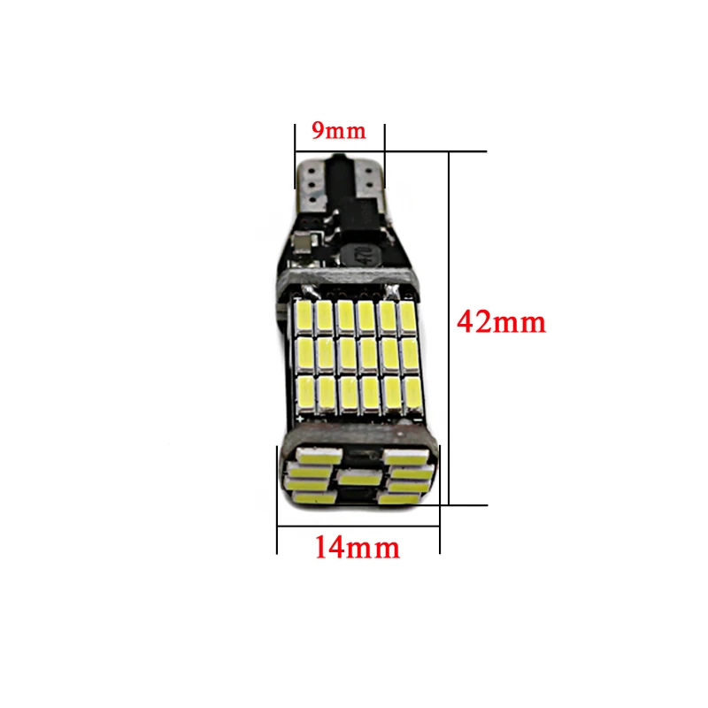 2 шт. T15 W16W 921 супер яркий высокой мощности 45 SMD 4014 светодиодный Canbus без ошибок автомобильный резервный фонарь лампа Тормозная лампа ксеноновая белая