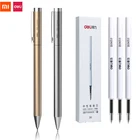 Металлические ручки Xiaomi Deli, гелевая ручка Mijia, PREMEC, гладкий, швейцарский стержень, 0,5 мм, Япония, черные и синие чернила, ручка для подписи, подарок