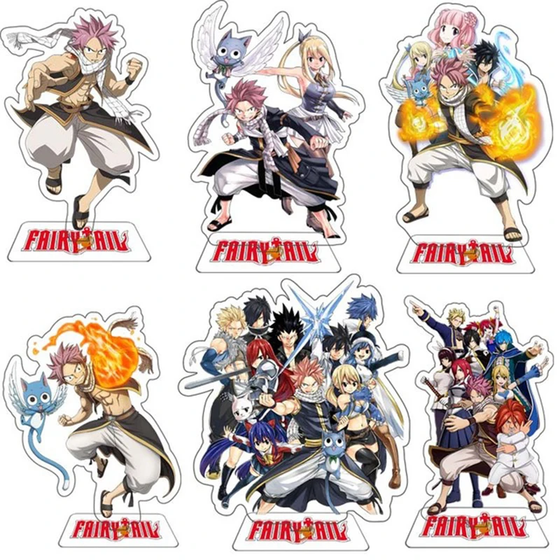 

Anime Fairy Tail Stands Model Toys Acrylic Figure Elza Gray Etherious Natsu Dragneel Standing Sign Desk Decor Jewelry Fans Gifts