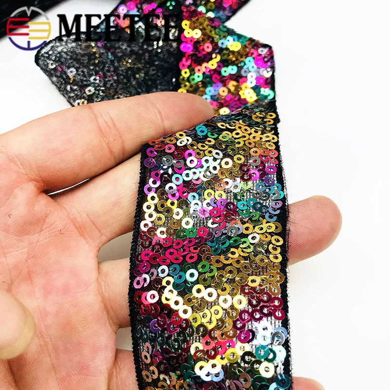 Экологически чистые сетчатые блестки 6 м 38 мм кружевные ленты с вышивкой тканевые