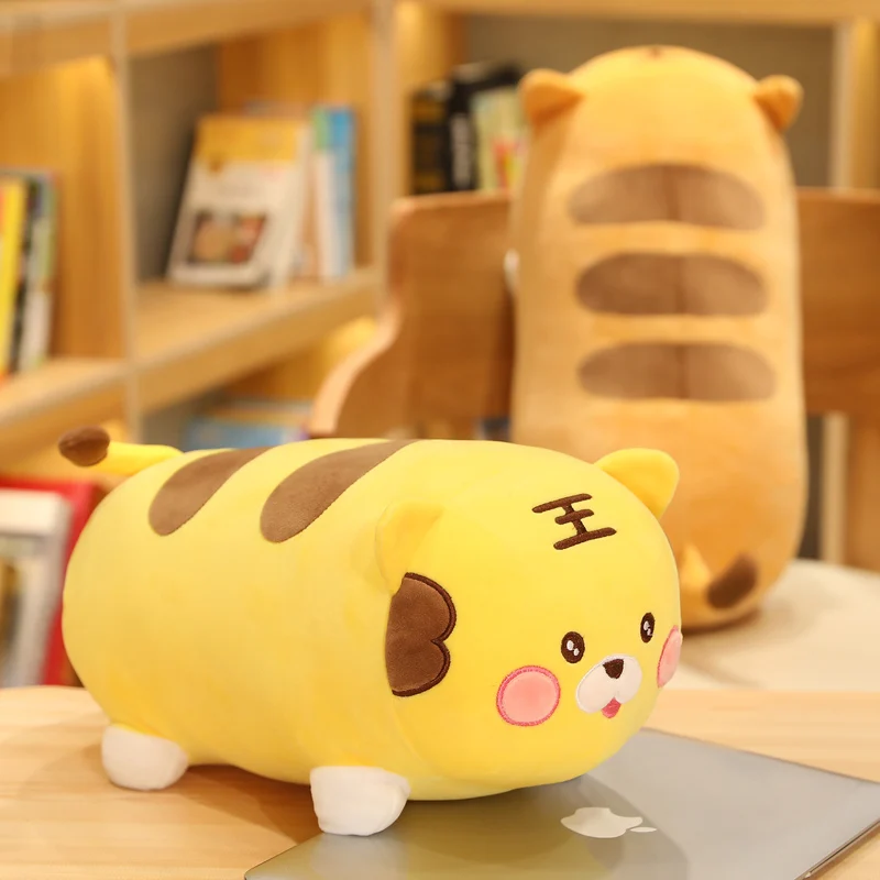 

Chubby Tiger Plush Toy Down Cotton Stuffed Animal Ultra Soft Huggable Bread Tiger Plushie Kids Babies Gift