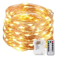 50leds100leds fairy string lights aa battery powered led copper wire garland with remote controller outdoor garden string