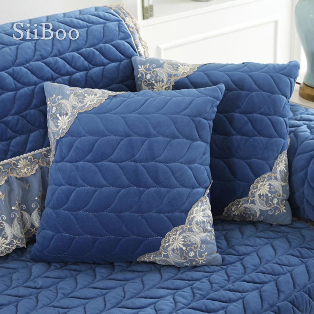 Современный стиль синий серый белый кофейный цвет кружевные оборки