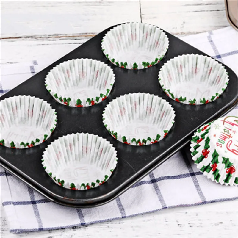 125Pcs Xmas Elk Muffin Cupcake Paper Cup For Christmas Party Caissette Cuisson Cases Liner Baking | Дом и сад