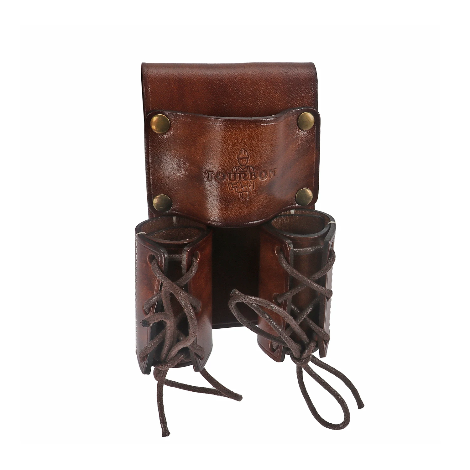 

Tourbon Ironworking Double Barrel Bull Pin Spud Wrench Hammer Holder Spanner Lever Pouch Tools Holster Adjustable for Belt 5CM