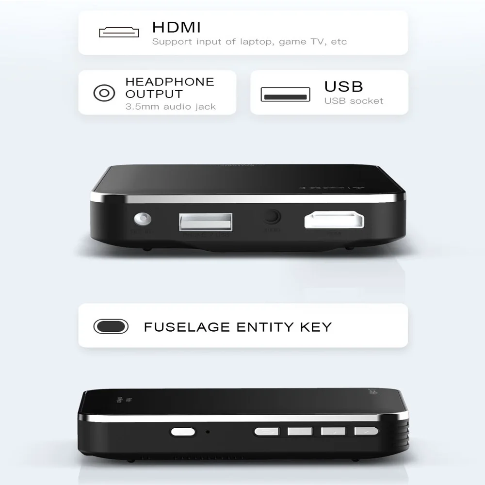Карманный DLP проектор X3 Linux OS 1080P проводной подключение с телефоном android HDMI USB