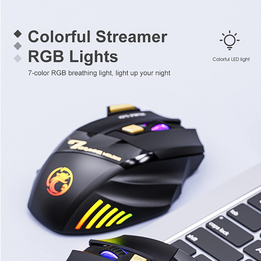 2.4Ghz Wireless Ergonomic Rechargeable Optical Mouse with USB Receiver Mause With Backlight RGB Silent Mice For Laptop PC | Компьютеры и