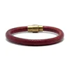 Brown Leather Bracelet for Men Women Copper Magnetic Clasp 5