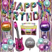 disco birthday party decorations for boys girls adults disco dance ball radio guitar balloon for 70s 80s theme birthday party