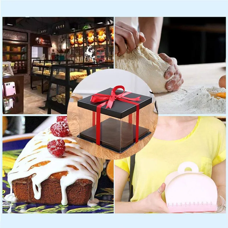 Прозрачная подарочная коробка 20 см/25 см/35 см пластиковый органайзер с черной