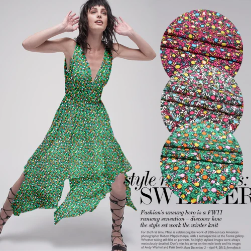 Ранняя весна новинка Шелковый крепдешин шелковая ткань Декор платье ткань|Ткань|