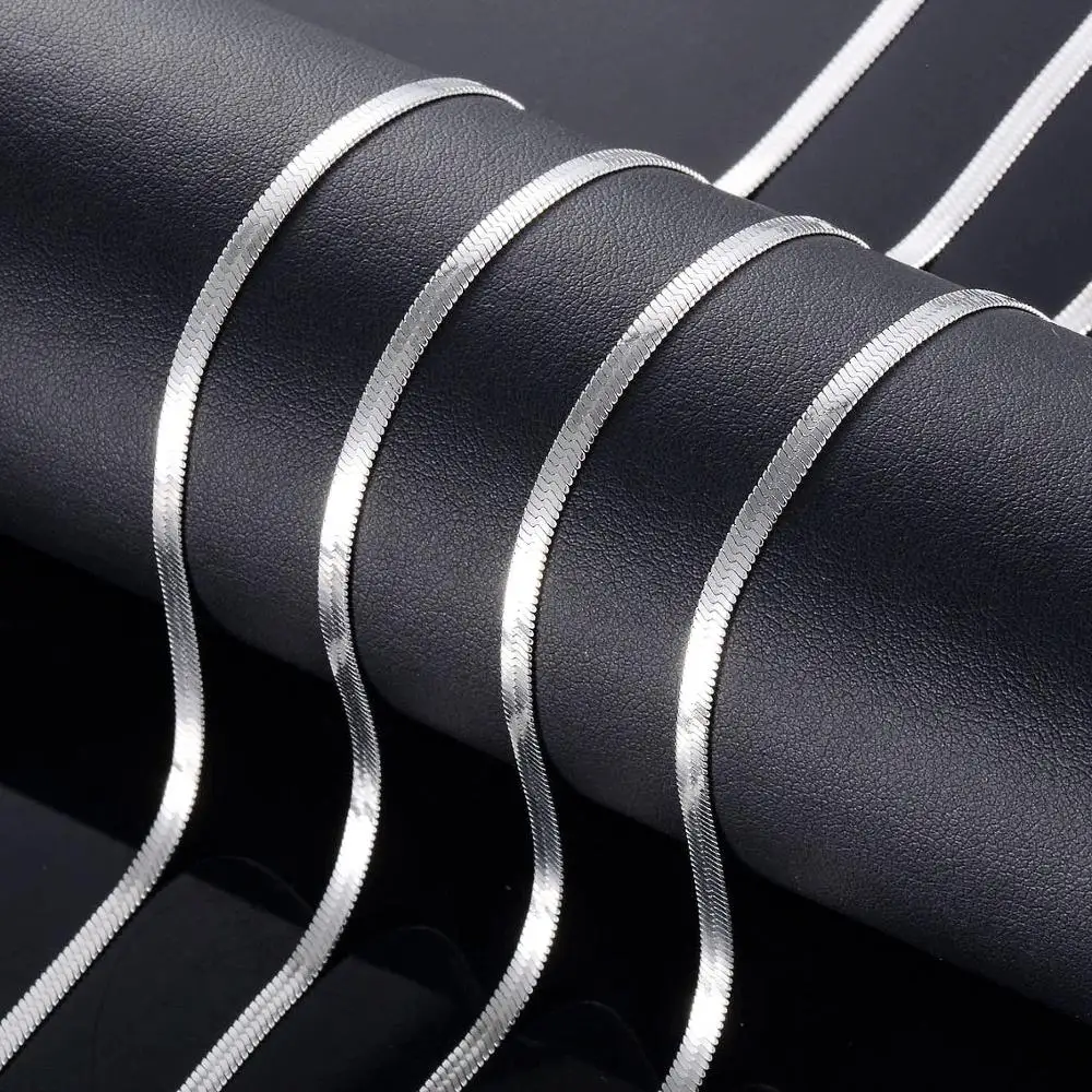 Плоская змеиная цепь из нержавеющей стали модные модели для мужчин и женщин