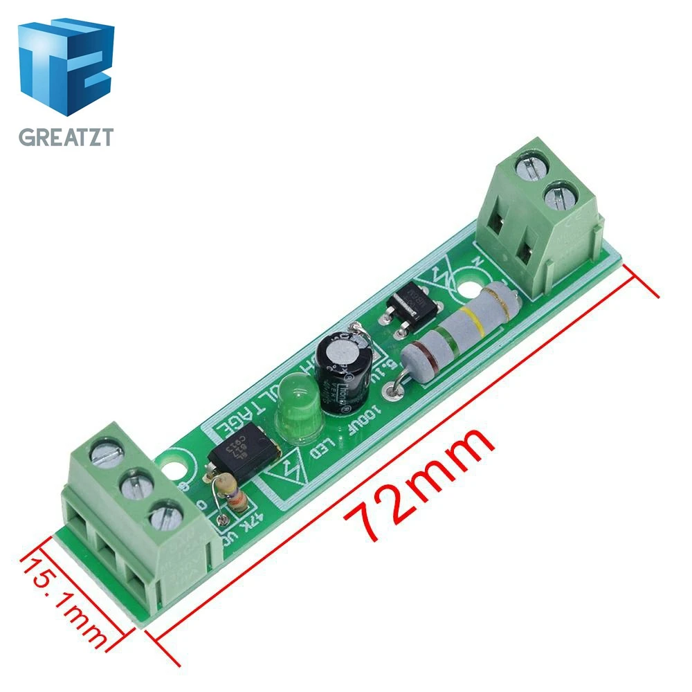GREATZT 1-Bit AC 220V оптрон модуль Напряжение обнаружения доска адаптивной 3-5V для PLC Isolamento Fotoaccoppiatore модуль